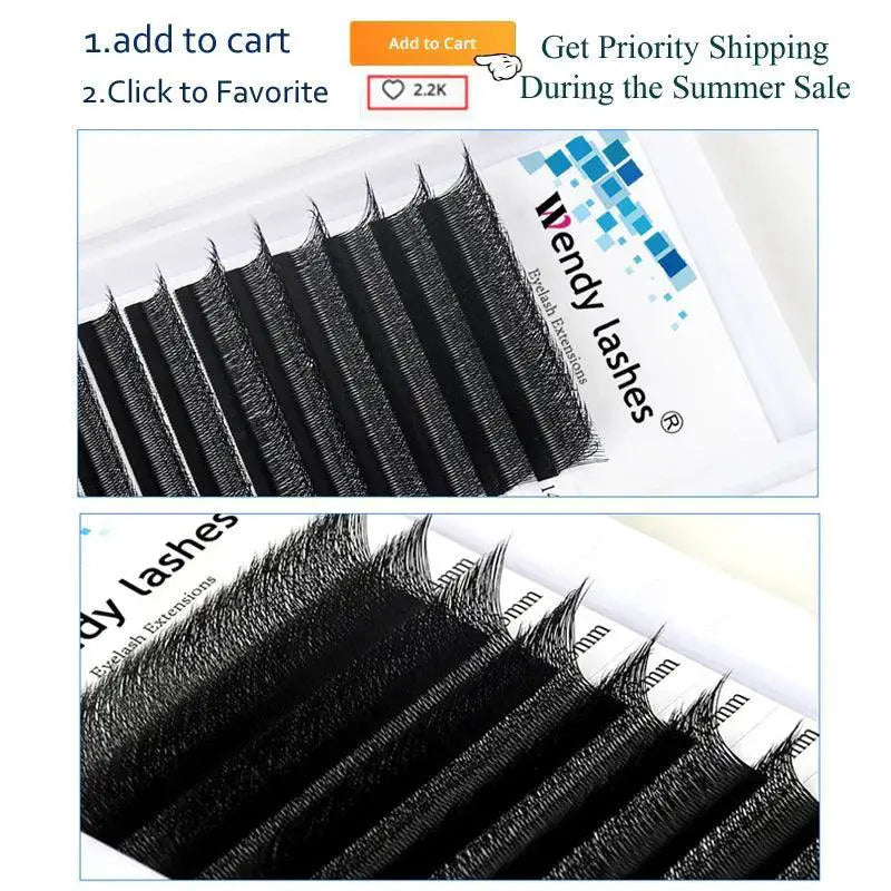 Wendy Lashes 6D Mink Eyelash Extensions W Shape Flutter