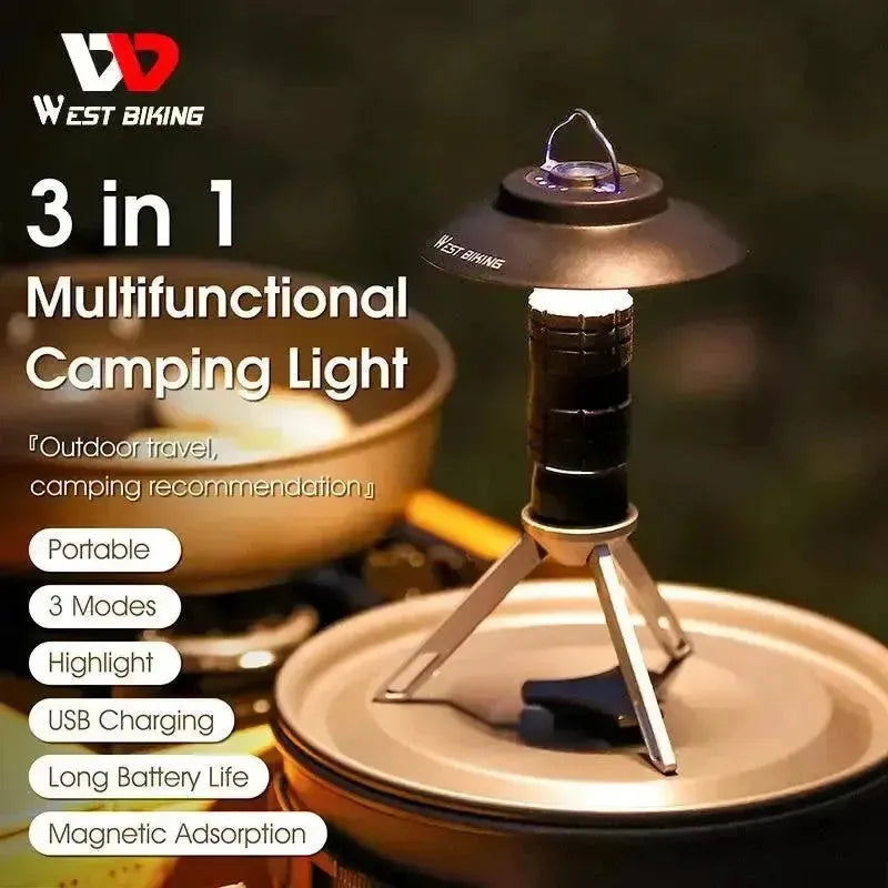 West Biking Portable Lantern Magnetic USB Rechargeable Light