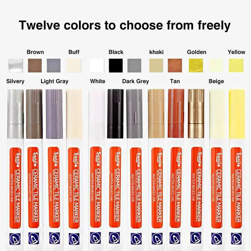 White Ceramic Tile Grout Paint Pens Waterproof Marker Set