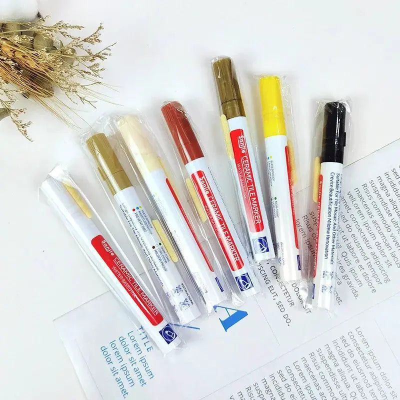 White Ceramic Tile Grout Paint Pens Waterproof Marker Set
