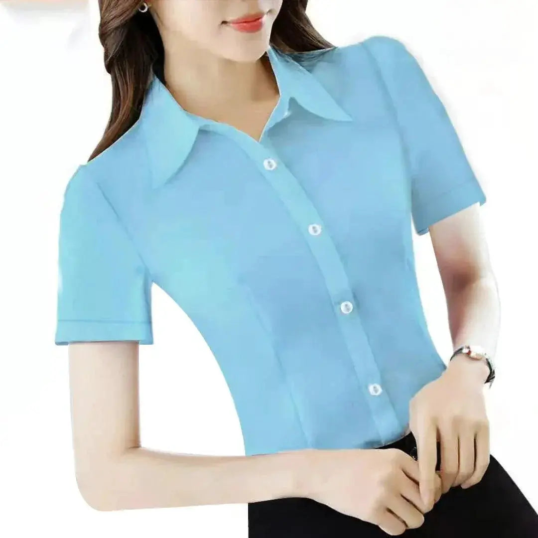 White Chiffon Blouse for Women Office Attire Workwear