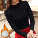 White Jacquard Stitched Shirt Stylish Office Lady Blouse