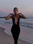 White Knit Beach Dress: Chic Sleeveless Statement Piece