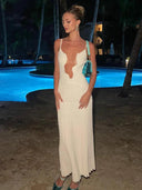 White Knit Beach Dress: Chic Sleeveless Statement Piece