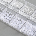 White Pearl Nail Art Rhinestones Set for DIY Nails