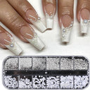 White Pearl Nail Art Rhinestones Set for DIY Nails
