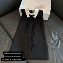 White Ribbon Sequin Dress: Elegant Chic Outfit for Parties