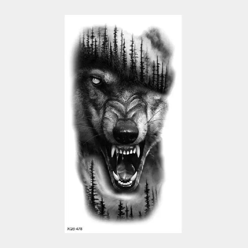 Wild Animal Crown Waterproof Temporary Arm Tattoos Set