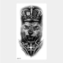 Wild Animal Crown Waterproof Temporary Arm Tattoos Set
