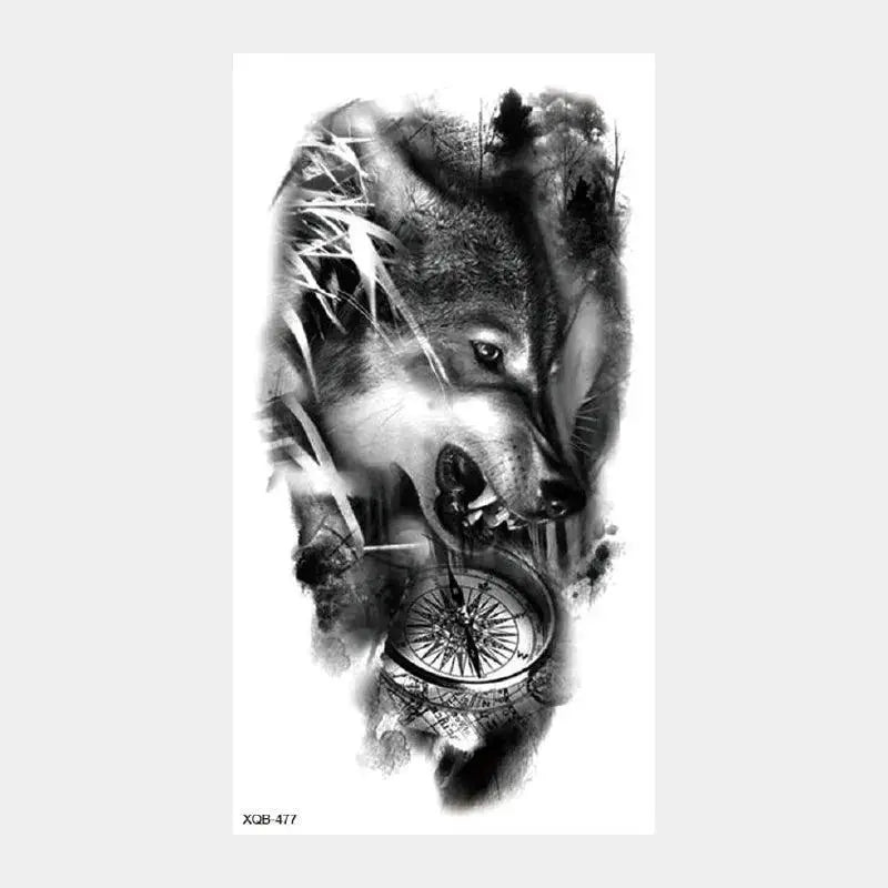 Wild Animal Crown Waterproof Temporary Arm Tattoos Set