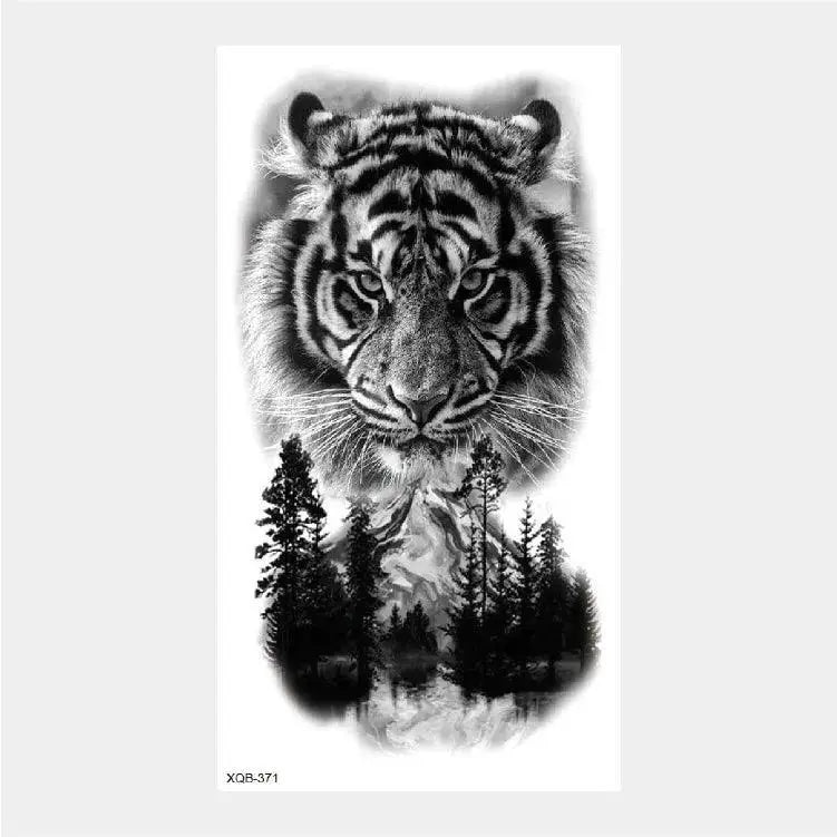 Wild Animal Crown Waterproof Temporary Arm Tattoos Set