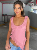 Two-Piece Pink Ruffles for Women Comfort