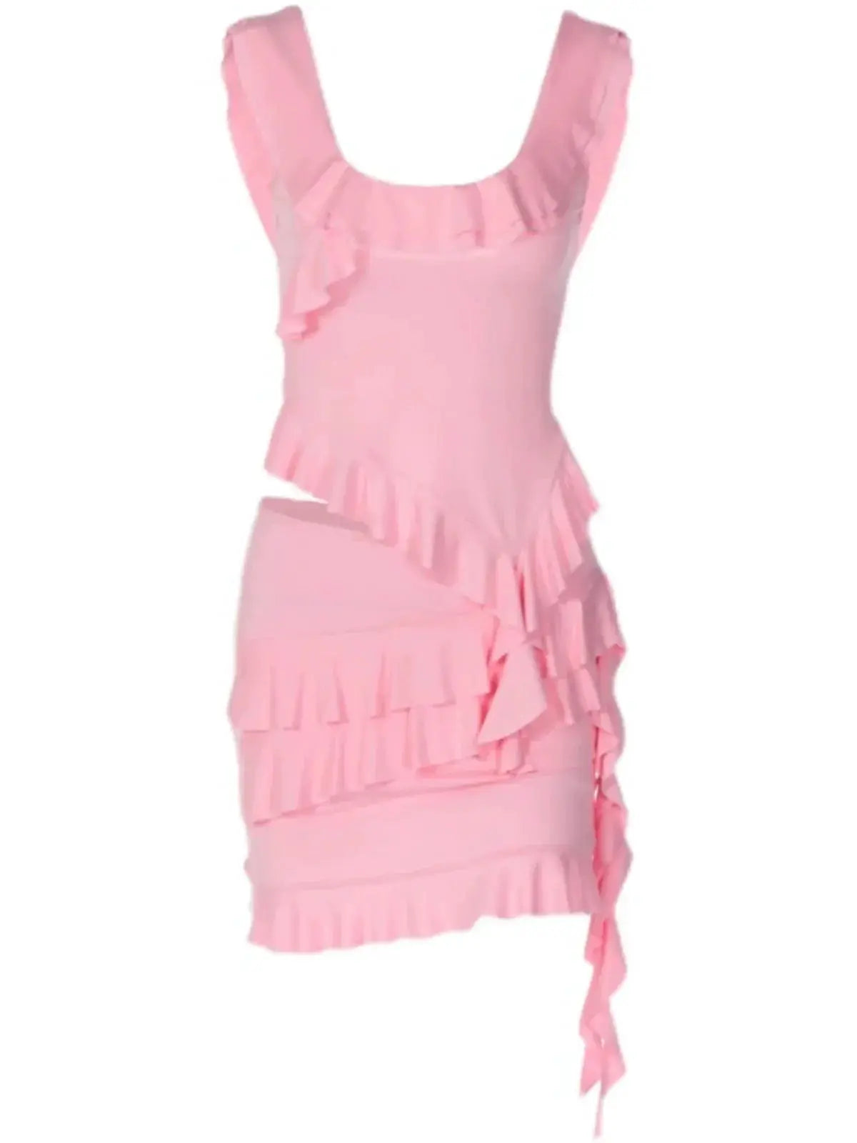 Wildgirl Pink Ruffles Set Chic Two Piece Summer Outfit