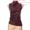 Winter Chic PU Leather Tank Stylish Asymmetrical Blouse