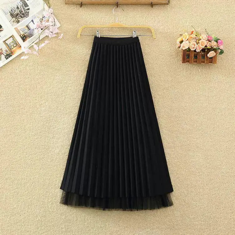 Winter Fairy Pleated Tulle Skirt for Elegant Winter Wardrobe