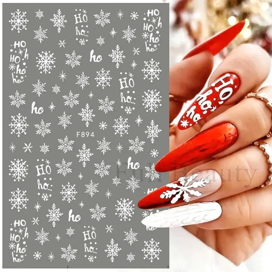 Winter Snowflake Nail Art Stickers for Holiday Glam Designs