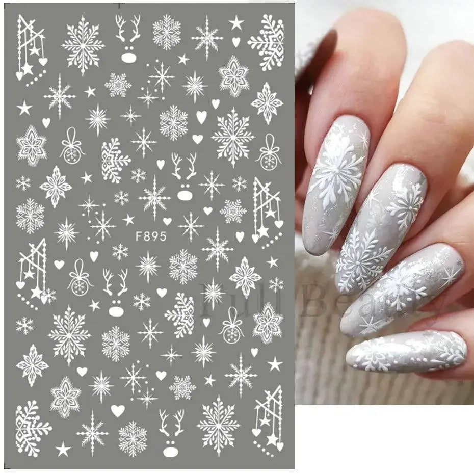 Winter Snowflake Nail Art Stickers for Holiday Glam Designs