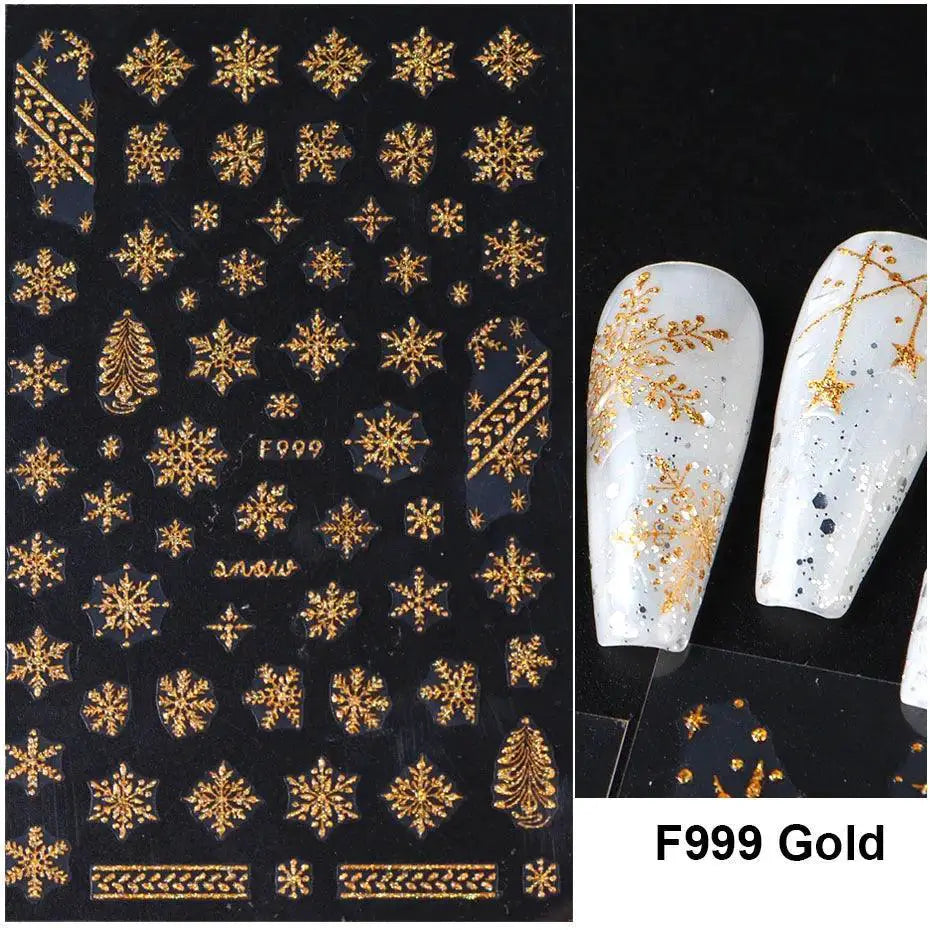 Winter Snowflake Nail Art Stickers for Holiday Glam Designs
