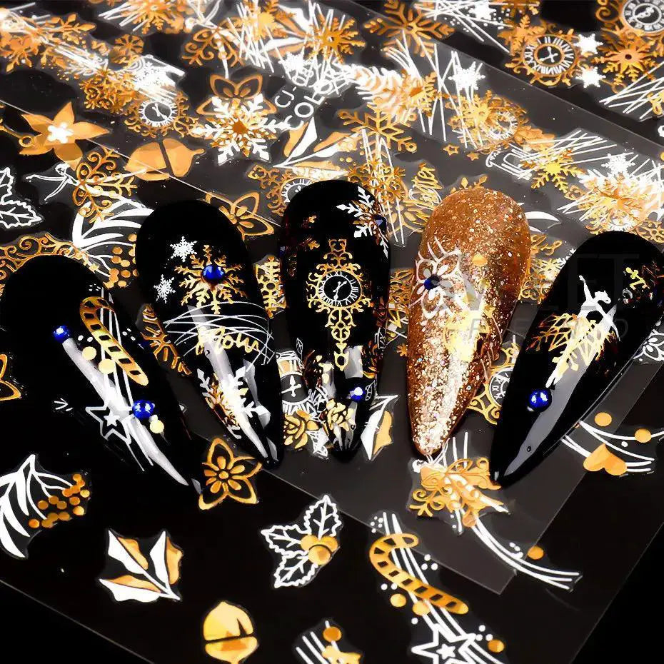 Winter Wonderland Nail Art Stickers Snowflake Reindeer DIY