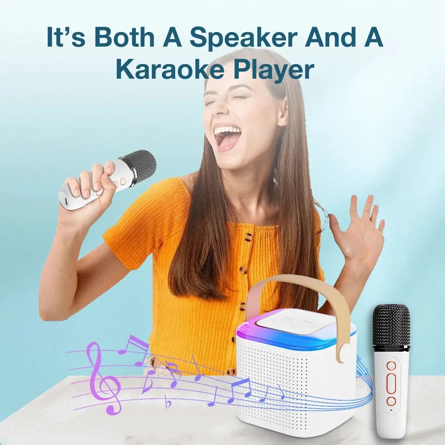 Wireless Bluetooth Speaker With 2 Microphones And RGB Light - OurLum.com