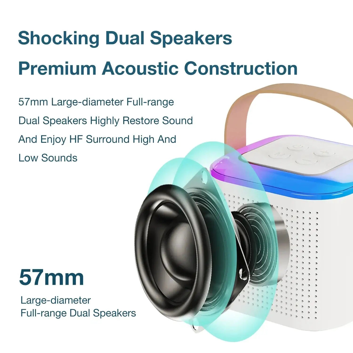 Wireless Bluetooth Speaker With 2 Microphones And RGB Light - OurLum.com