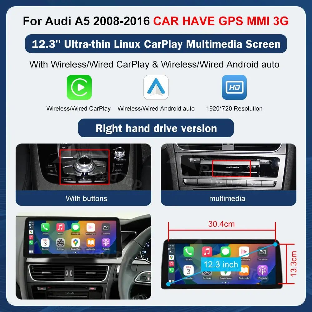 Wireless CarPlay Car Screen for Audi — product view 10