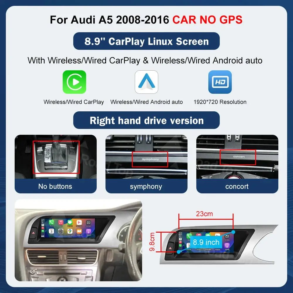 Wireless CarPlay Car Screen for Audi — product view 12