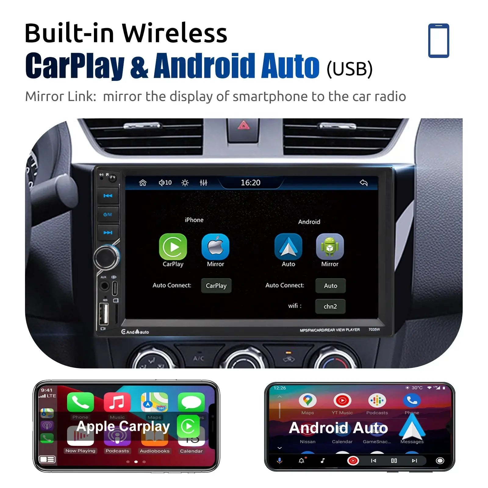 Wireless CarPlay Car Stereo for Drivers