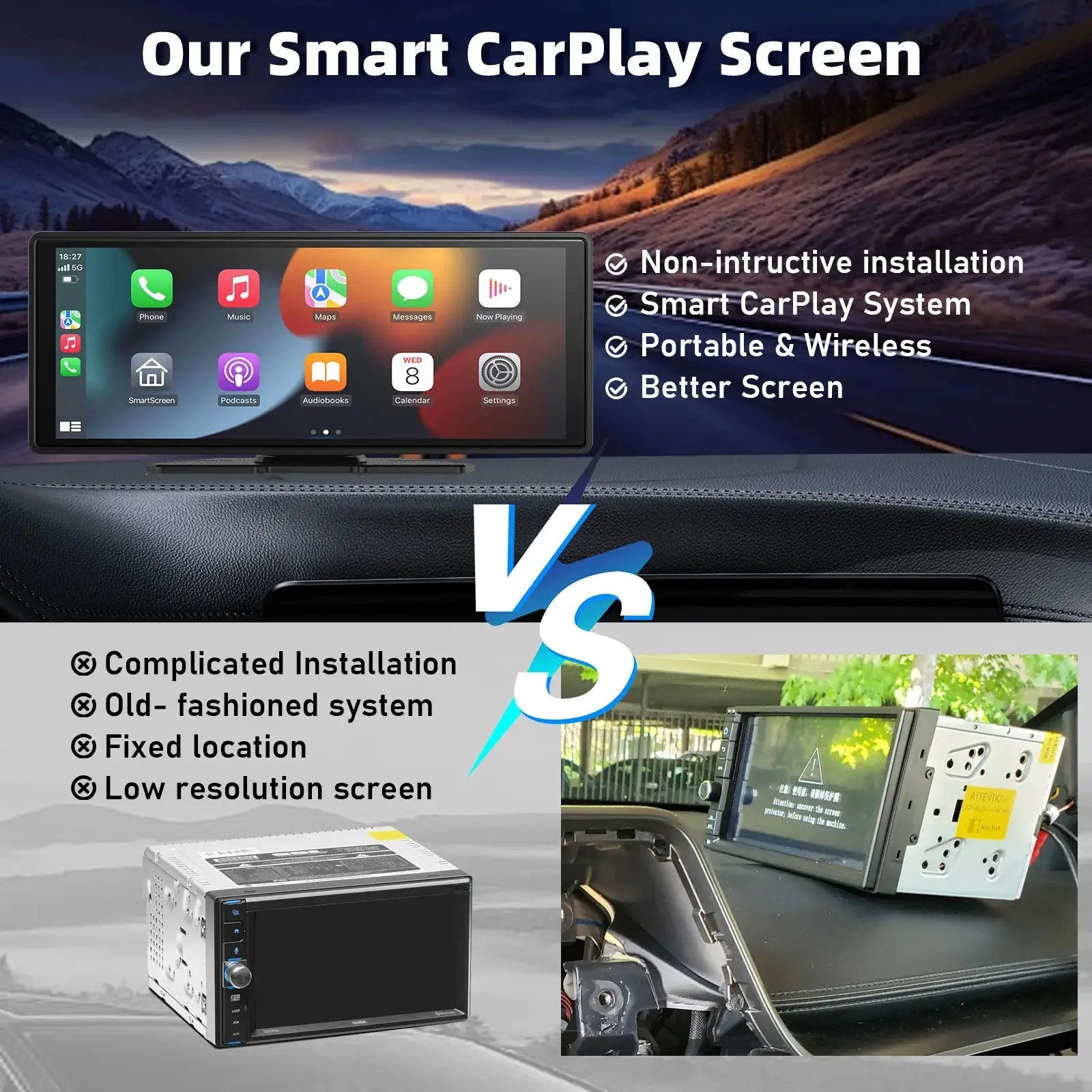 Wireless CarPlay Car Stereo for Drivers