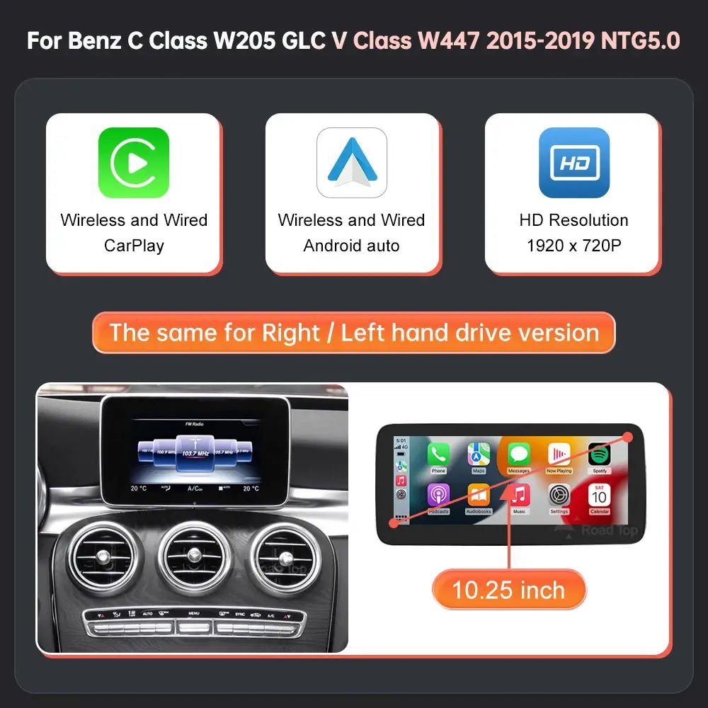 Wireless CarPlay Display for Mercedes