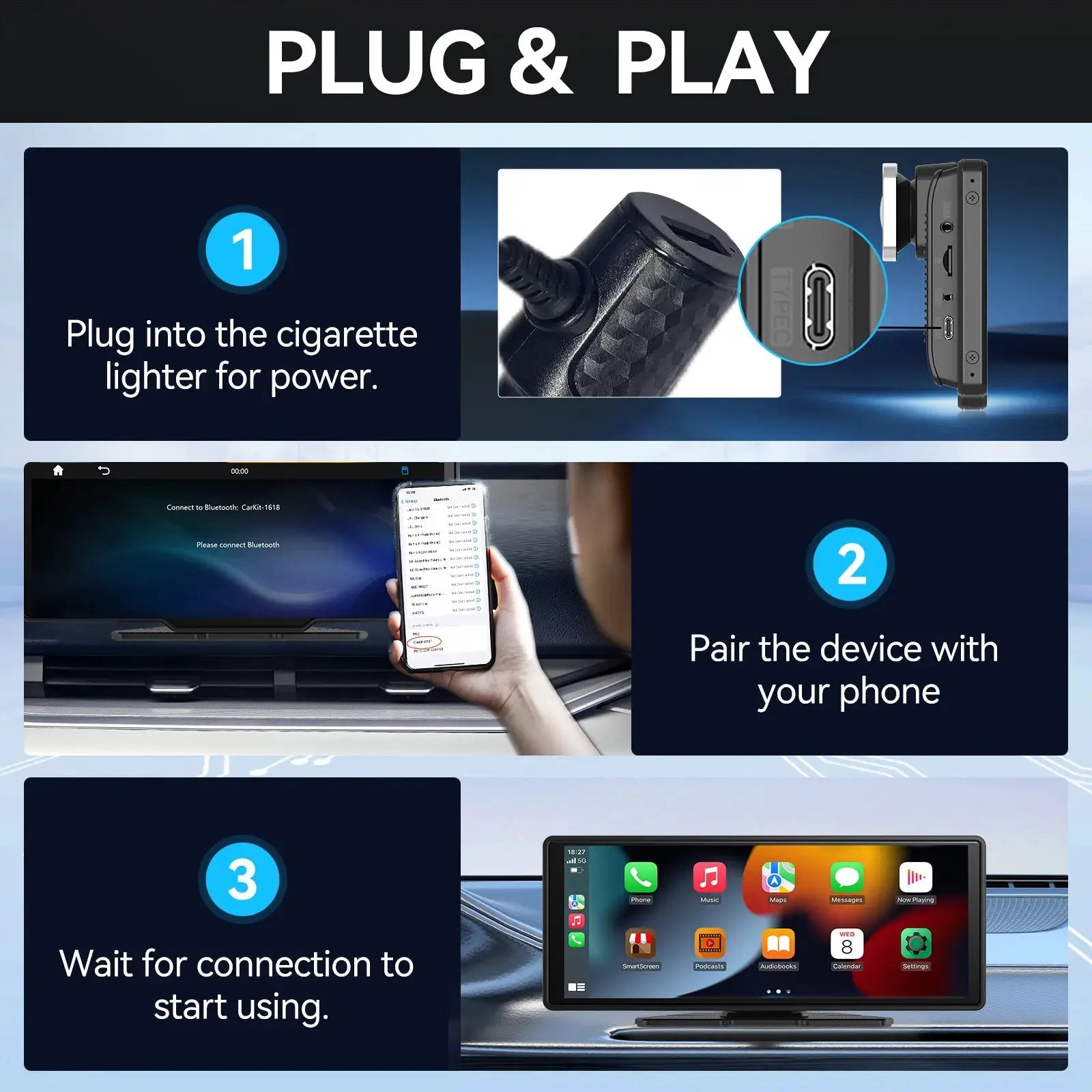 Wireless CarPlay Head Unit for Drivers