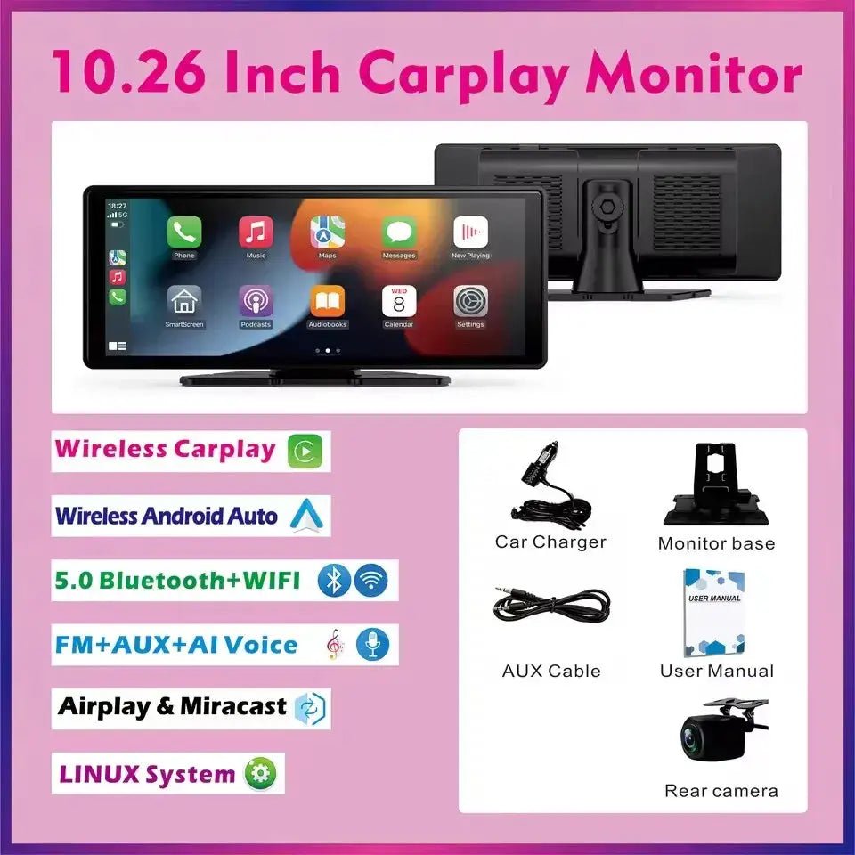 Wireless CarPlay Screen for Drivers