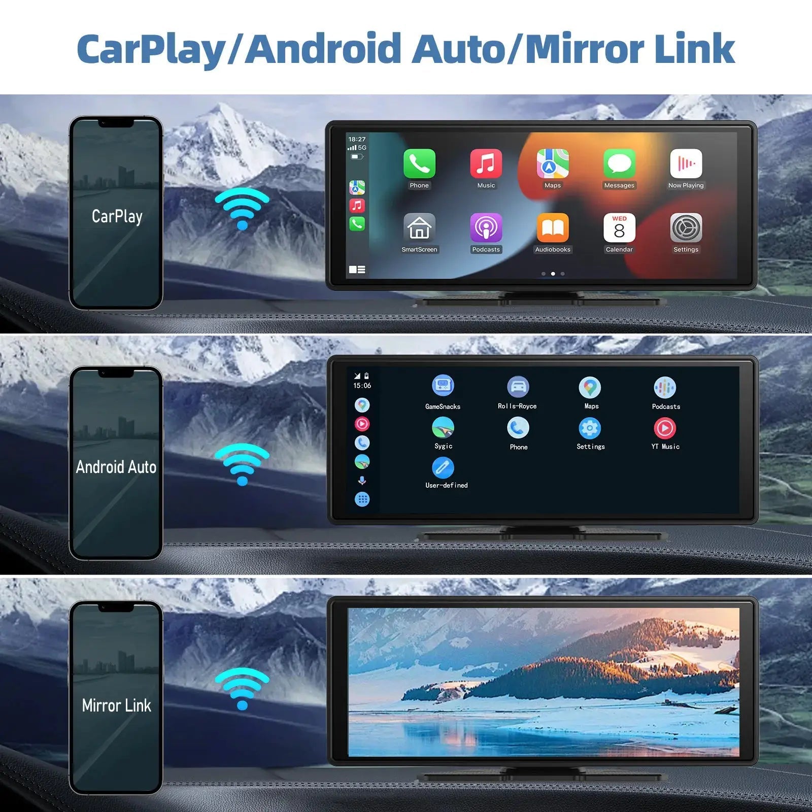 Wireless CarPlay Screen for Drivers