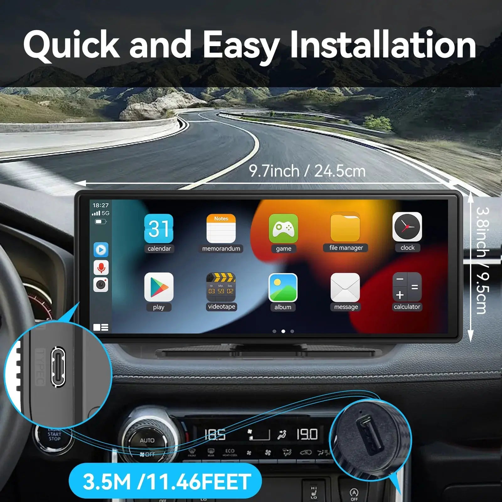 Wireless CarPlay Screen for Drivers