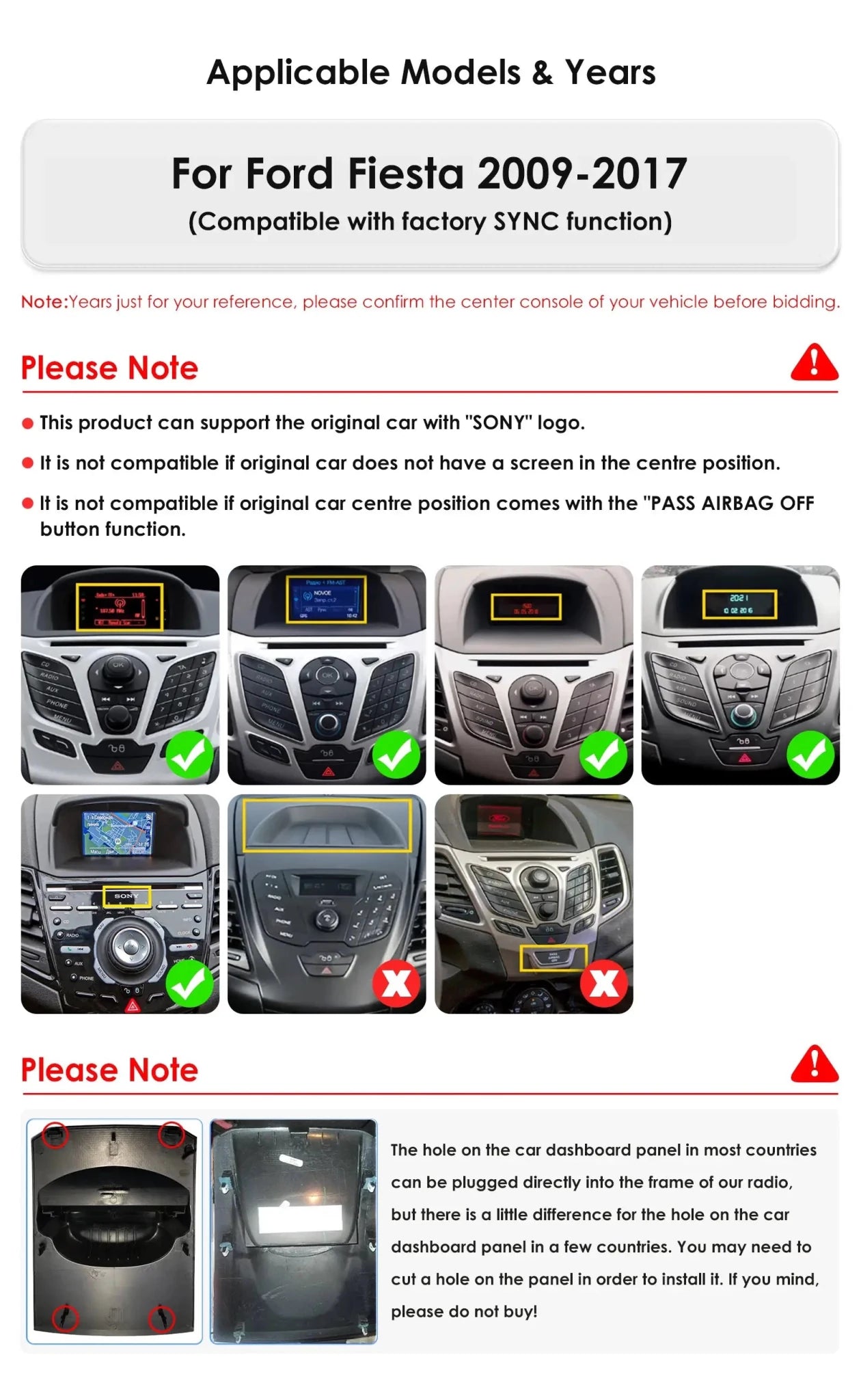 Wireless CarPlay Stereo for Ford Fiesta