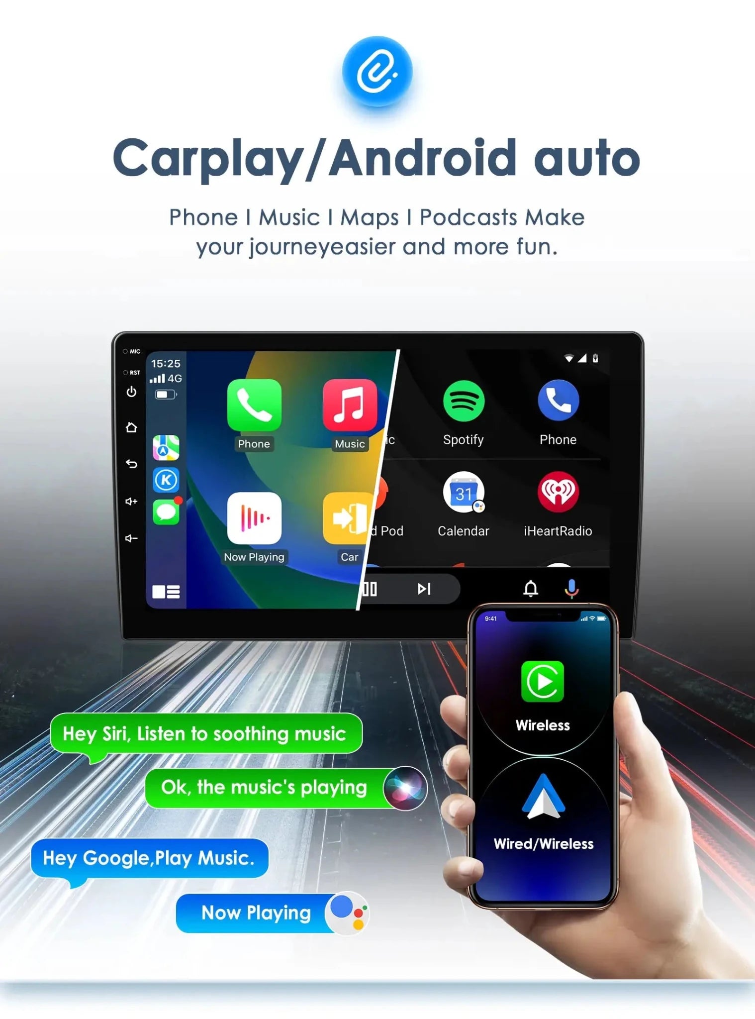 Wireless CarPlay Stereo for Ford Fiesta