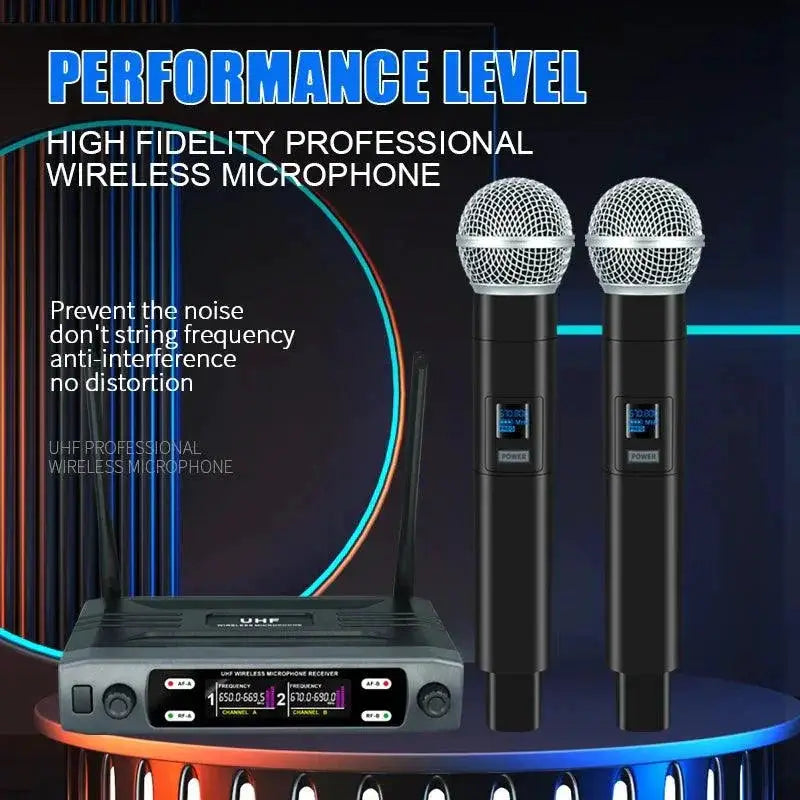 Wireless Dual Channel UHF Dynamic Microphone Premium