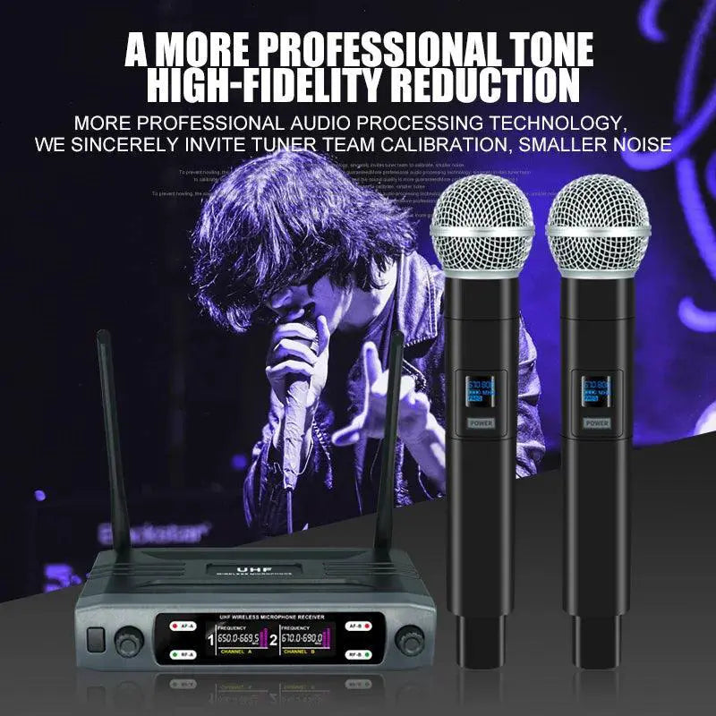 Wireless Dual Channel UHF Dynamic Microphone Premium