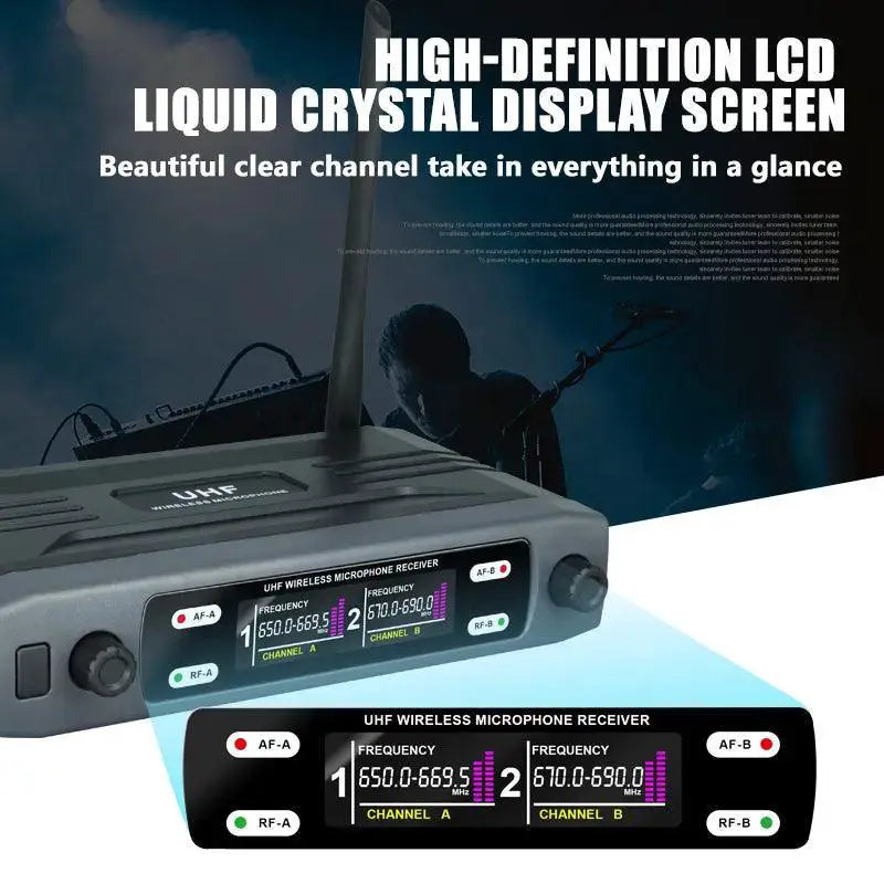 Wireless Dual Channel UHF Dynamic Microphone Premium