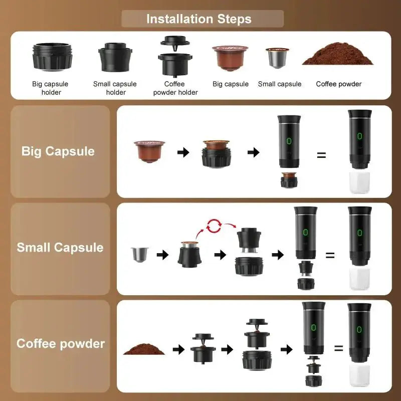 Wireless Electric Portable Espresso Machine For Car Travel