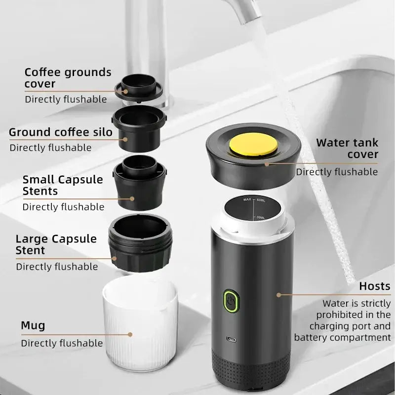 Wireless Electric Portable Espresso Machine For Car Travel