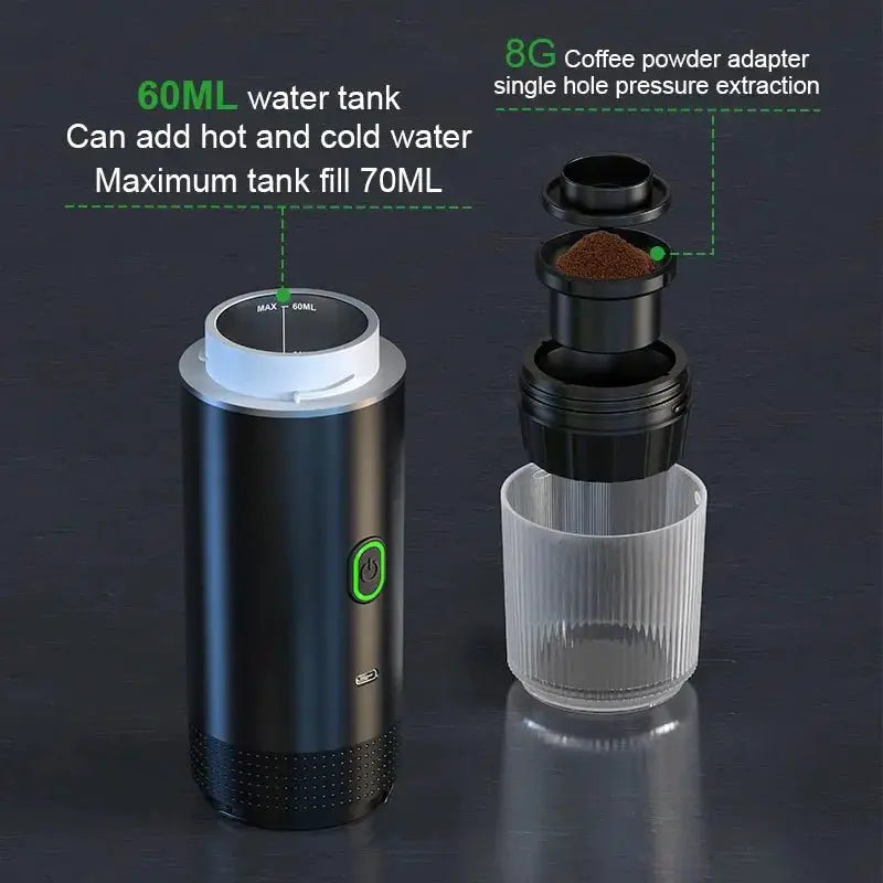 Wireless Portable Espresso Machine 3 In 1 For Car And Home