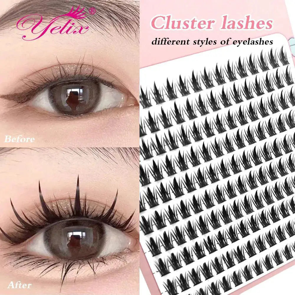 Wispy Japanese Anime Eyelashes Elegant Handmade Spiky Lashes