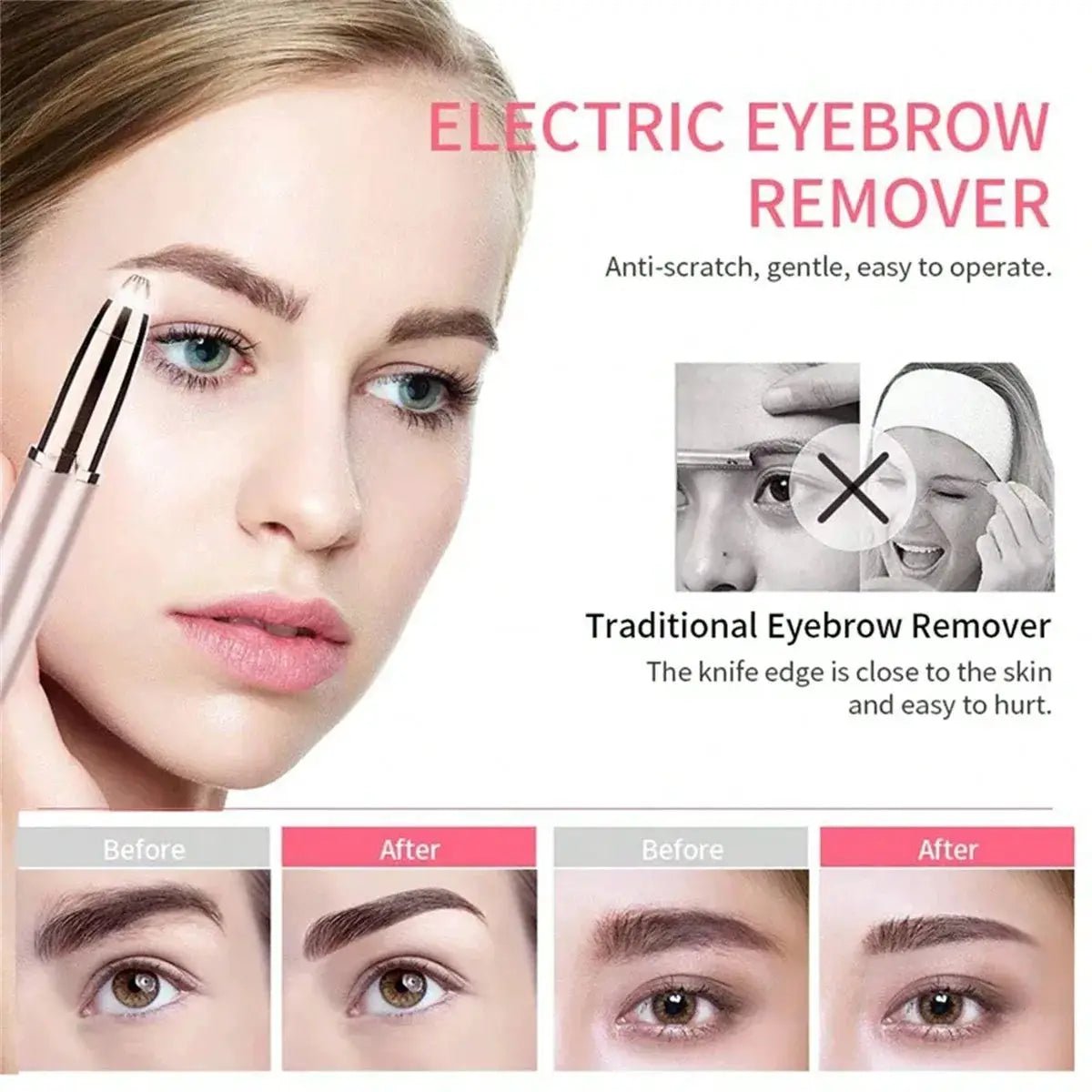 Women Electric Eyebrow Trimmer And Shaper Pencil Effortless Face Hair Removal