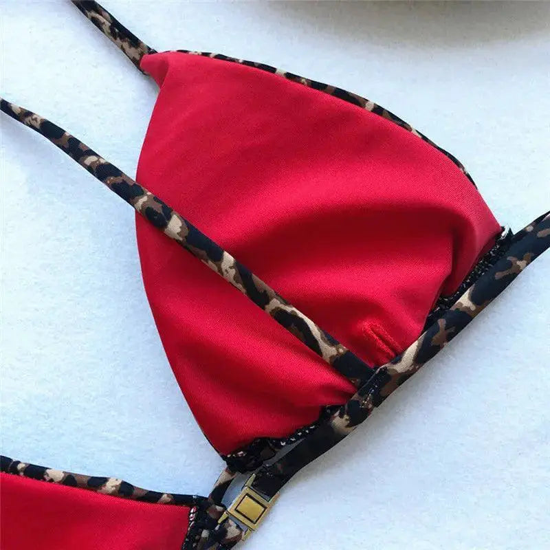 Women Leopard Print Bikini Set Summer Swimwear Sexy