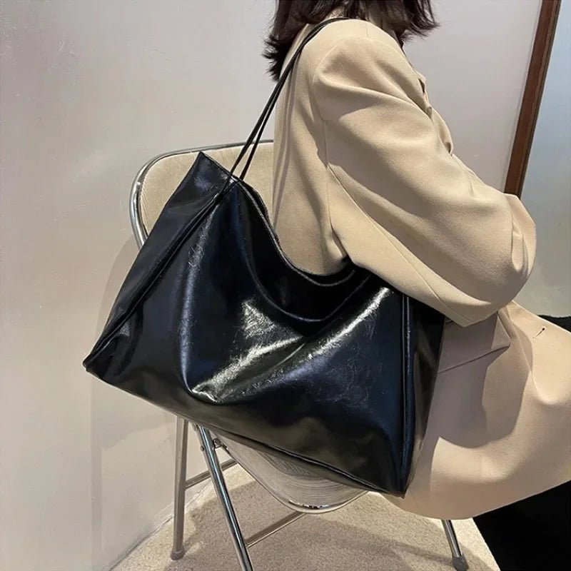 Women Tote Bag Soft PU Leather Shoulder Bag Crossbody Large Capacity Retro Style