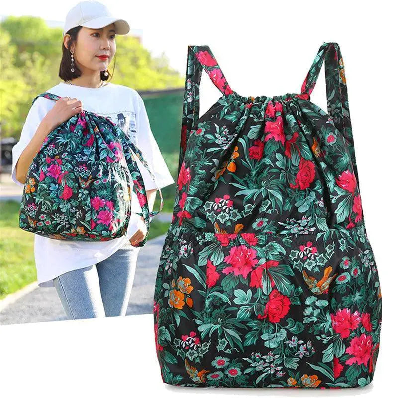 Womens Drawstring Backpack Large Capacity Lightweight