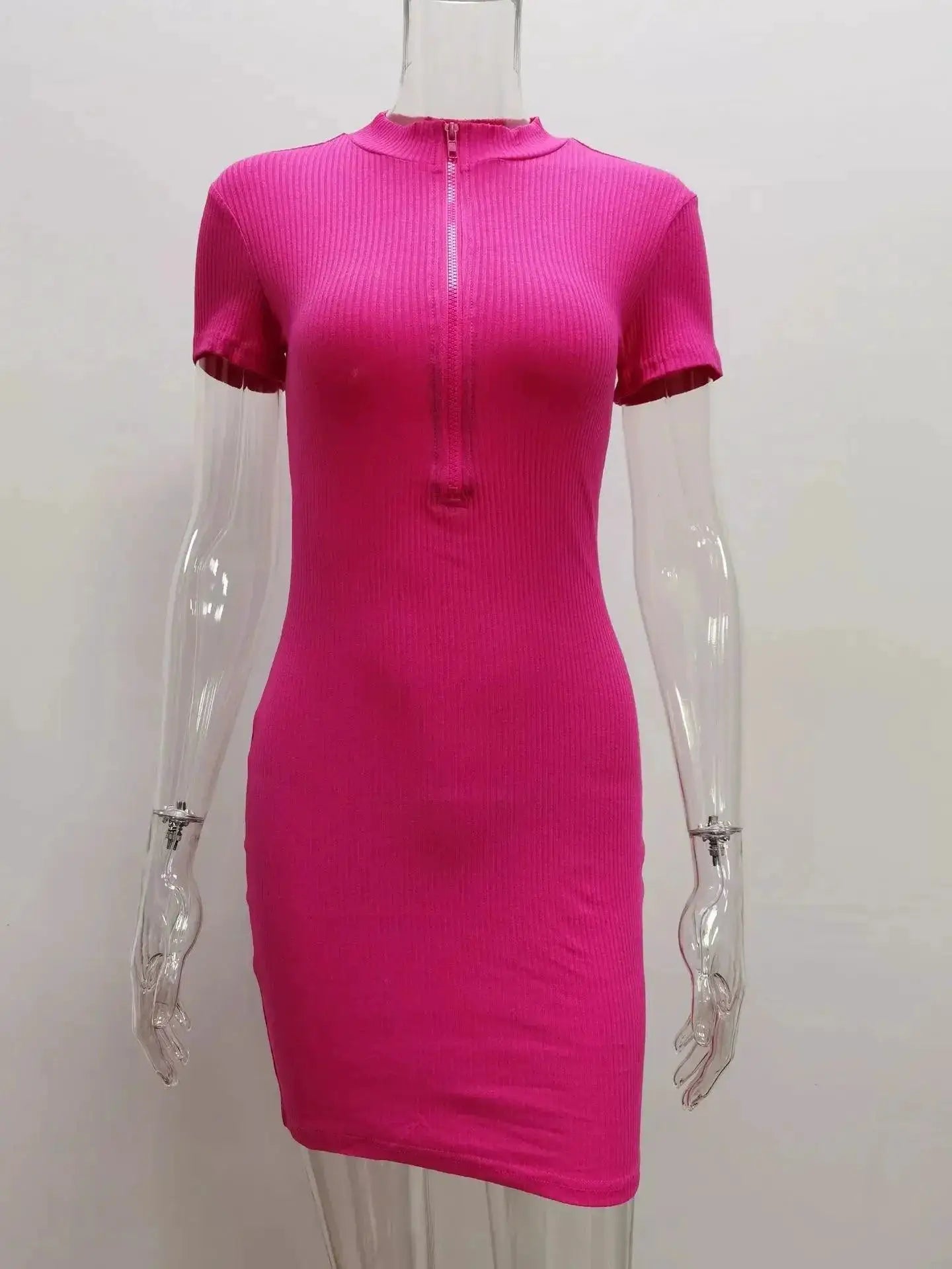 Chic Zipper Miniskirt Dress Euro American Style Statement
