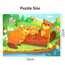 Wooden Cartoon Animal 3D Puzzle for Kids Educational Toy