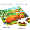 Wooden Cartoon Animal 3D Puzzle for Kids Educational Toy
